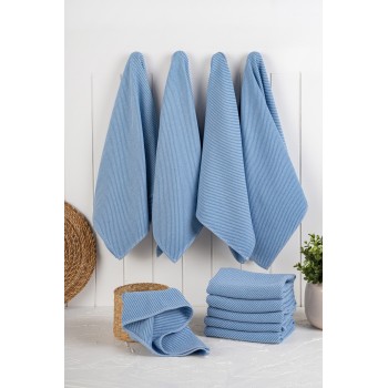 Kitchen Towel Set (10 Pieces) Eloise - Denim Blue Denim Blue