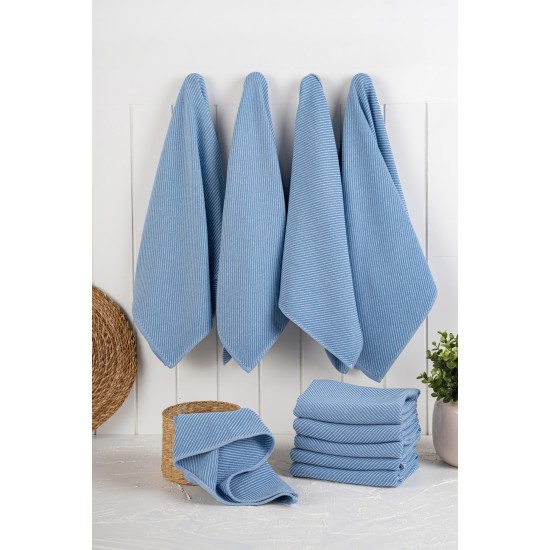 Hermia Kitchen Towel Set (10 Pieces) Eloise - Denim Blue Denim Blue