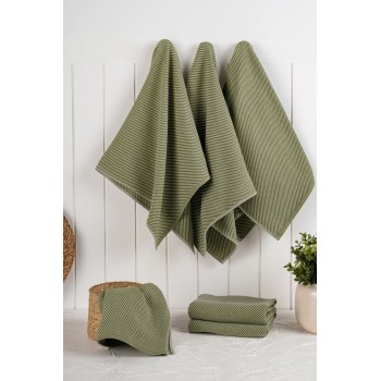 Kitchen Towel Set (6 Pieces) Eloise - Dark Green Dark Green