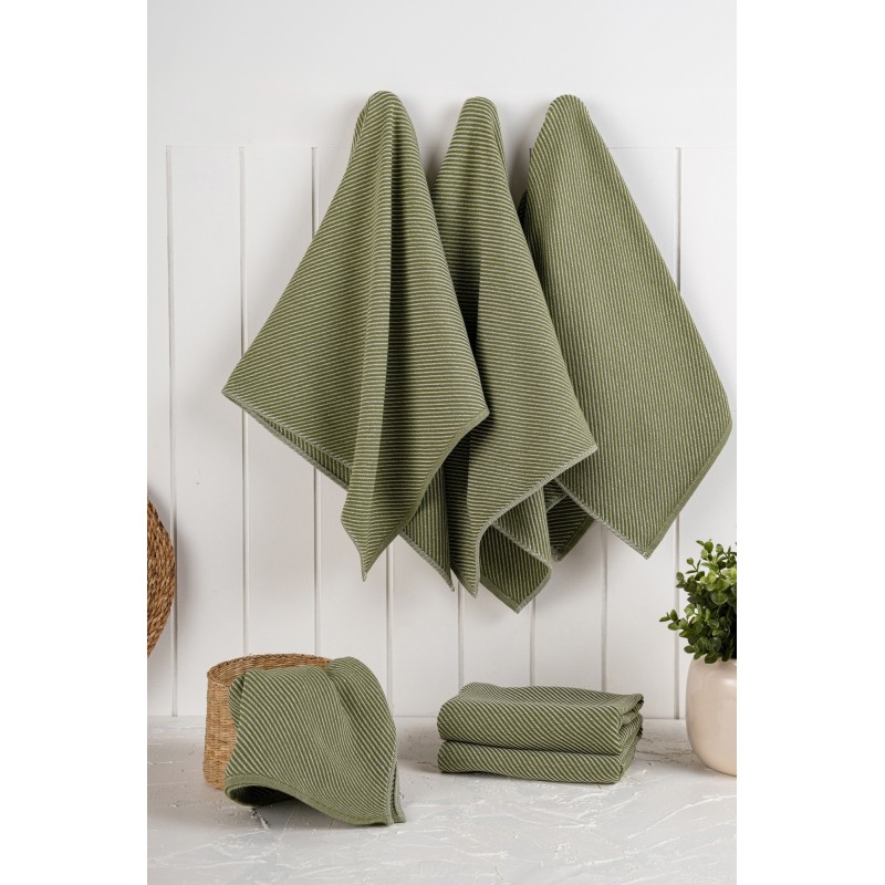 Hermia Kitchen Towel Set (6 Pieces) Eloise - Dark Green Dark Green