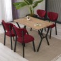 Extendable Dining Table & Chairs Set (5 Pieces) Elma - Burgundy, Walnut Burgundy
Walnut
