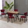 Extendable Dining Table & Chairs Set (5 Pieces) Elma - Burgundy, Walnut Burgundy
Walnut