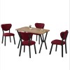 Extendable Dining Table & Chairs Set (5 Pieces) Elma - Burgundy, Walnut Burgundy
Walnut