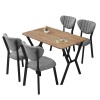 Extendable Dining Table & Chairs Set (5 Pieces) Elma - Grey, Walnut Grey
Walnut