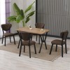 Extendable Dining Table & Chairs Set (5 Pieces) Elma - Brown, Walnut Brown
Walnut