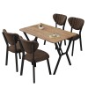 Extendable Dining Table & Chairs Set (5 Pieces) Elma - Brown, Walnut Brown
Walnut
