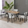 Extendable Dining Table & Chairs Set (5 Pieces) Elma - Cream, Walnut Cream
Walnut