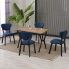 Extendable Dining Table & Chairs Set (5 Pieces) Elma - Navy Blue, Walnut Navy Blue
Walnut