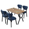 Extendable Dining Table & Chairs Set (5 Pieces) Elma - Navy Blue, Walnut Navy Blue
Walnut