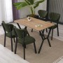 Extendable Dining Table & Chairs Set (5 Pieces) Elma - Green, Walnut Green
Walnut