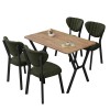 Extendable Dining Table & Chairs Set (5 Pieces) Elma - Green, Walnut Green
Walnut