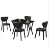 Extendable Dining Table & Chairs Set (5 Pieces) Elma - Anthracite, Black Anthracite
Black