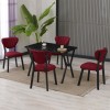 Extendable Dining Table & Chairs Set (5 Pieces) Elma - Burgundy, Black Burgundy
Black