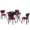 Extendable Dining Table & Chairs Set (5 Pieces) Elma - Burgundy, Black Burgundy
Black