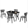 Extendable Dining Table & Chairs Set (5 Pieces) Elma - Grey, Black Grey
Black
