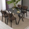 Extendable Dining Table & Chairs Set (5 Pieces) Elma - Brown, Black Brown
Black
