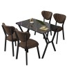 Extendable Dining Table & Chairs Set (5 Pieces) Elma - Brown, Black Brown
Black