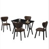 Extendable Dining Table & Chairs Set (5 Pieces) Elma - Brown, Black Brown
Black