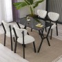 Extendable Dining Table & Chairs Set (5 Pieces) Elma - Cream, Black Cream
Black