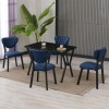 Extendable Dining Table & Chairs Set (5 Pieces) Elma - Navy Blue, Black Navy Blue
Black