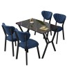 Extendable Dining Table & Chairs Set (5 Pieces) Elma - Navy Blue, Black Navy Blue
Black