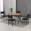 Extendable Dining Table & Chairs Set (5 Pieces) Dubai - Anthracite, Walnut Anthracite
Walnut