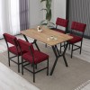 Extendable Dining Table & Chairs Set (5 Pieces) Dubai - Burgundy, Walnut Burgundy
Walnut