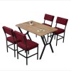 Extendable Dining Table & Chairs Set (5 Pieces) Dubai - Burgundy, Walnut Burgundy
Walnut