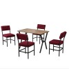 Extendable Dining Table & Chairs Set (5 Pieces) Dubai - Burgundy, Walnut Burgundy
Walnut