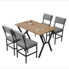 Extendable Dining Table & Chairs Set (5 Pieces) Dubai - Grey, Walnut Grey
Walnut