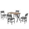 Extendable Dining Table & Chairs Set (5 Pieces) Dubai - Grey, Walnut Grey
Walnut