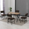 Extendable Dining Table & Chairs Set (5 Pieces) Dubai - Brown, Walnut Brown
Walnut