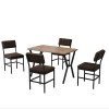 Extendable Dining Table & Chairs Set (5 Pieces) Dubai - Brown, Walnut Brown
Walnut