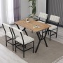 Extendable Dining Table & Chairs Set (5 Pieces) Dubai - Cream, Walnut Cream
Walnut
