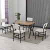 Extendable Dining Table & Chairs Set (5 Pieces) Dubai - Cream, Walnut Cream
Walnut