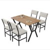 Extendable Dining Table & Chairs Set (5 Pieces) Dubai - Cream, Walnut Cream
Walnut
