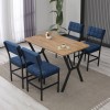 Extendable Dining Table & Chairs Set (5 Pieces) Dubai - Navy Blue, Walnut Navy Blue
Walnut