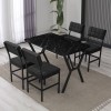 Extendable Dining Table & Chairs Set (5 Pieces) Dubai - Anthracite, Black Anthracite
Black