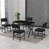 Extendable Dining Table & Chairs Set (5 Pieces) Dubai - Anthracite, Black Anthracite
Black