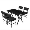 Extendable Dining Table & Chairs Set (5 Pieces) Dubai - Anthracite, Black Anthracite
Black