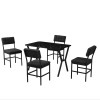 Extendable Dining Table & Chairs Set (5 Pieces) Dubai - Anthracite, Black Anthracite
Black