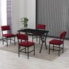 Extendable Dining Table & Chairs Set (5 Pieces) Dubai - Burgundy, Black Burgundy
Black