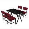Extendable Dining Table & Chairs Set (5 Pieces) Dubai - Burgundy, Black Burgundy
Black