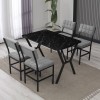 Extendable Dining Table & Chairs Set (5 Pieces) Dubai - Grey, Black Grey
Black