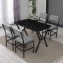 Extendable Dining Table & Chairs Set (5 Pieces) Dubai - Grey, Black Grey
Black