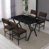 Extendable Dining Table & Chairs Set (5 Pieces) Dubai - Brown, Black Brown
Black