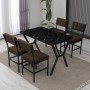 Extendable Dining Table & Chairs Set (5 Pieces) Dubai - Brown, Black Brown
Black