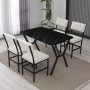 Extendable Dining Table & Chairs Set (5 Pieces) Dubai - Cream, Black Cream
Black