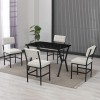 Extendable Dining Table & Chairs Set (5 Pieces) Dubai - Cream, Black Cream
Black