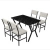 Extendable Dining Table & Chairs Set (5 Pieces) Dubai - Cream, Black Cream
Black